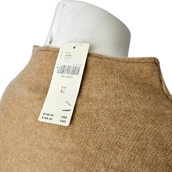 Anthropologie Pilcro The Alani 100% Cashmere Mock-Neck Sweater, Honey, Size XL - Picture 5 of 10